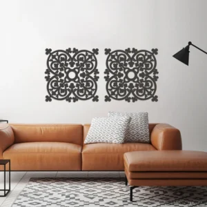 Dekoracja na Ścianę, Drewniane Ażurowe Panele Dekoracyjne Dyptyk ALDO 120x60 cm