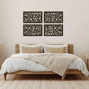 Dekoracja na Ścianę, Drewniane Ażurowe Panele Dekoracyjne ELIS 4szt 140x80 cm