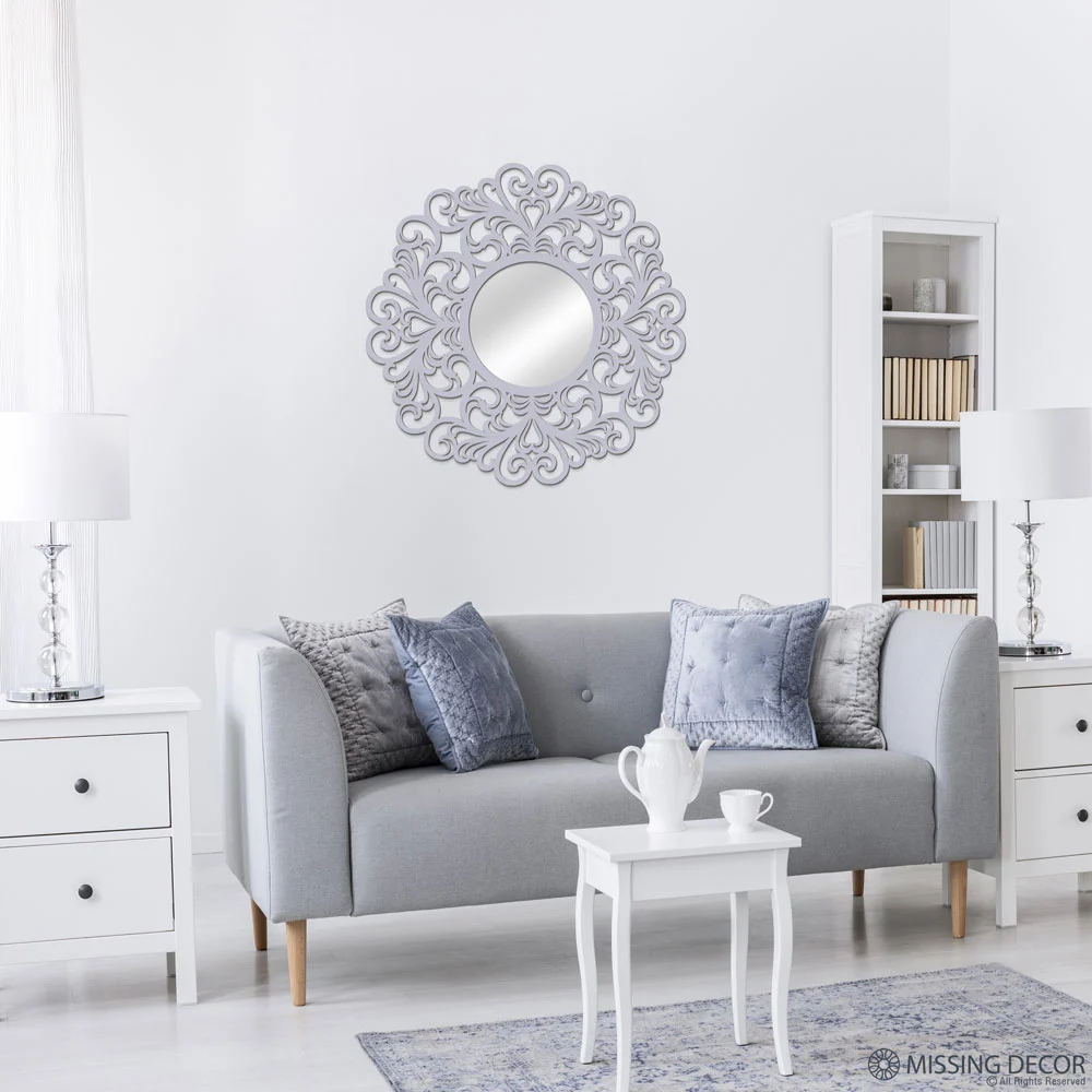Lustro Dekoracyjne w Drewnianej Ramie, Lustro na Ścianę GALA 60 cm - obrazek 6