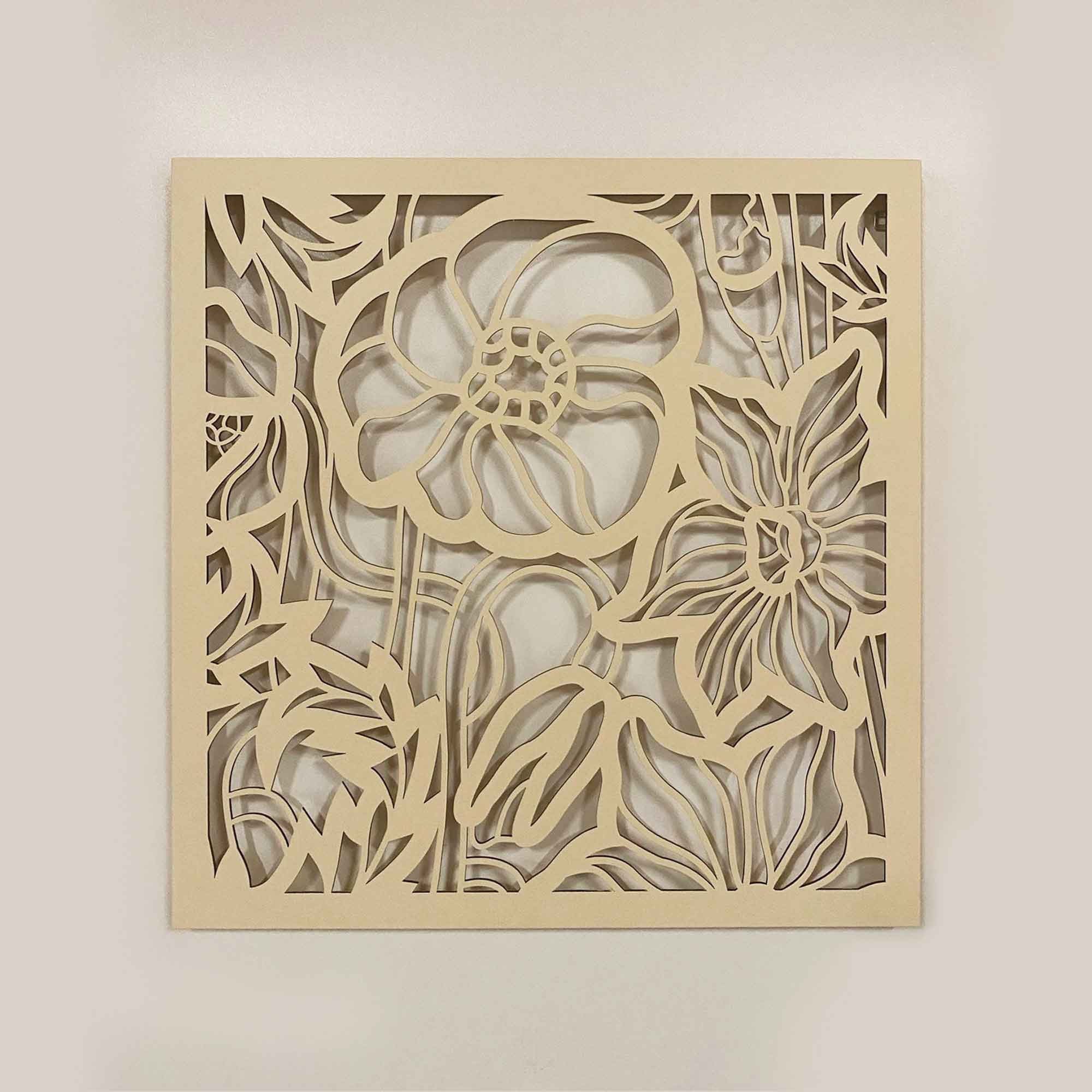 Dekoracja Na Ścianę, Obraz Ażurowy GARDENIA 1 60x60 cm