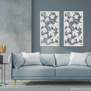 Dekoracja na Ścianę, Drewniane Ażurowe Panele Dekoracyjne Dyptyk KANADA 80x80 cm
