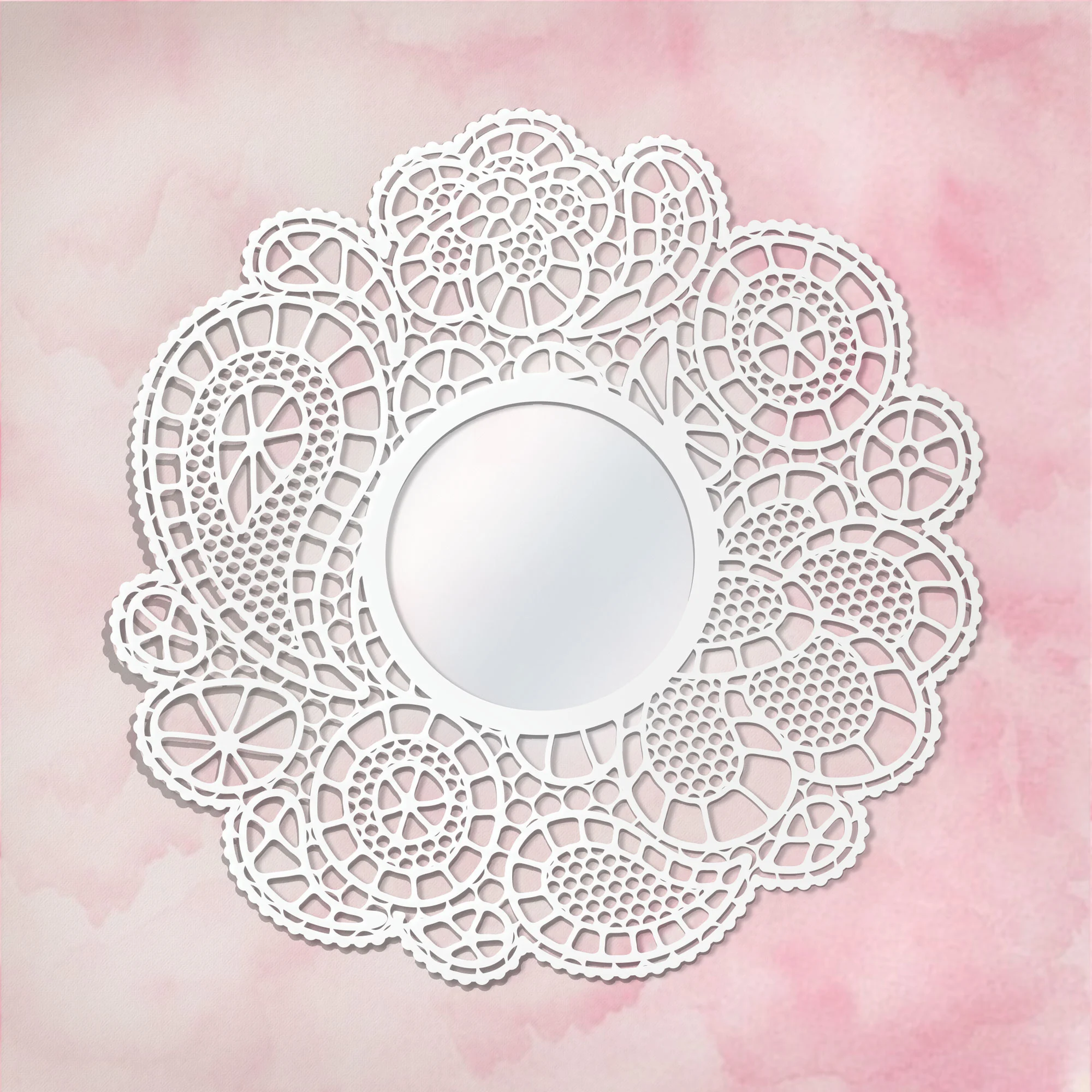 Lustro Dekoracyjne w Drewnianej Ramie, Lustro na Ścianę GLAMOUR 60 cm - obrazek 2