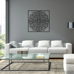 Dekoracja na Ścianę, Drewniane Ażurowe Panele Dekoracyjne MANDALA 100x100 cm