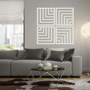 Dekoracja na Ścianę, Drewniane Ażurowe Panele Dekoracyjne ARKADA 4 szt 80x80 cm