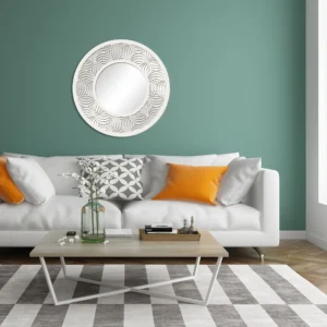 Lustro Dekoracyjne w Drewnianej Ramie, Lustro na Ścianę MIMOZA 60 cm