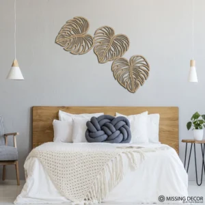 Dekoracja na Ścianę, Drewniane Ażurowe Panele Dekoracyjne MONSTERA 3 szt 120x70 cm