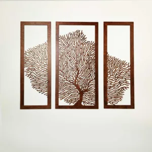 Dekoracja na Ścianę, Drewniany Ażurowy Panel Dekoracyjny Tryptyk RAFA 117x90 cm