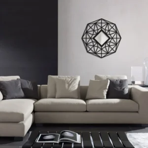 Lustro Dekoracyjne w Drewnianej Ramie, Lustro na Ścianę KARBON 60 cm