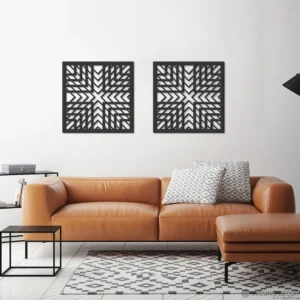 Dekoracja na Ścianę, Drewniane Ażurowe Panele Dekoracyjne Dyptyk SEDA 120x60 cm