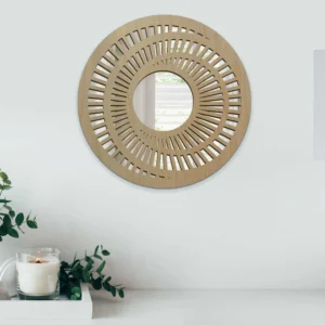 Lustro Dekoracyjne w Drewnianej Ramie, Lustro na Ścianę SPIRAL 60 cm