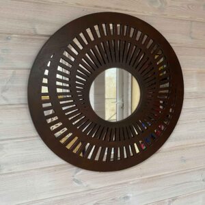 Lustro Dekoracyjne w Drewnianej Ramie, Lustro na Ścianę SPIRAL 60 cm