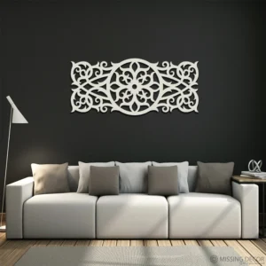 Dekoracja na Ścianę, Drewniany Ażurowy Panel Dekoracyjny TORA 120x53 cm