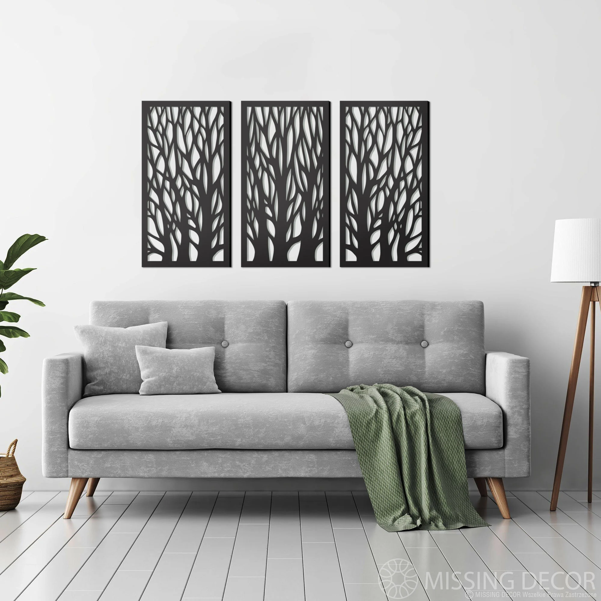 Dekoracja Na Ścianę, Obraz Ażurowy TRYPTYK TOPOLE 126 x 80cm - obrazek 2