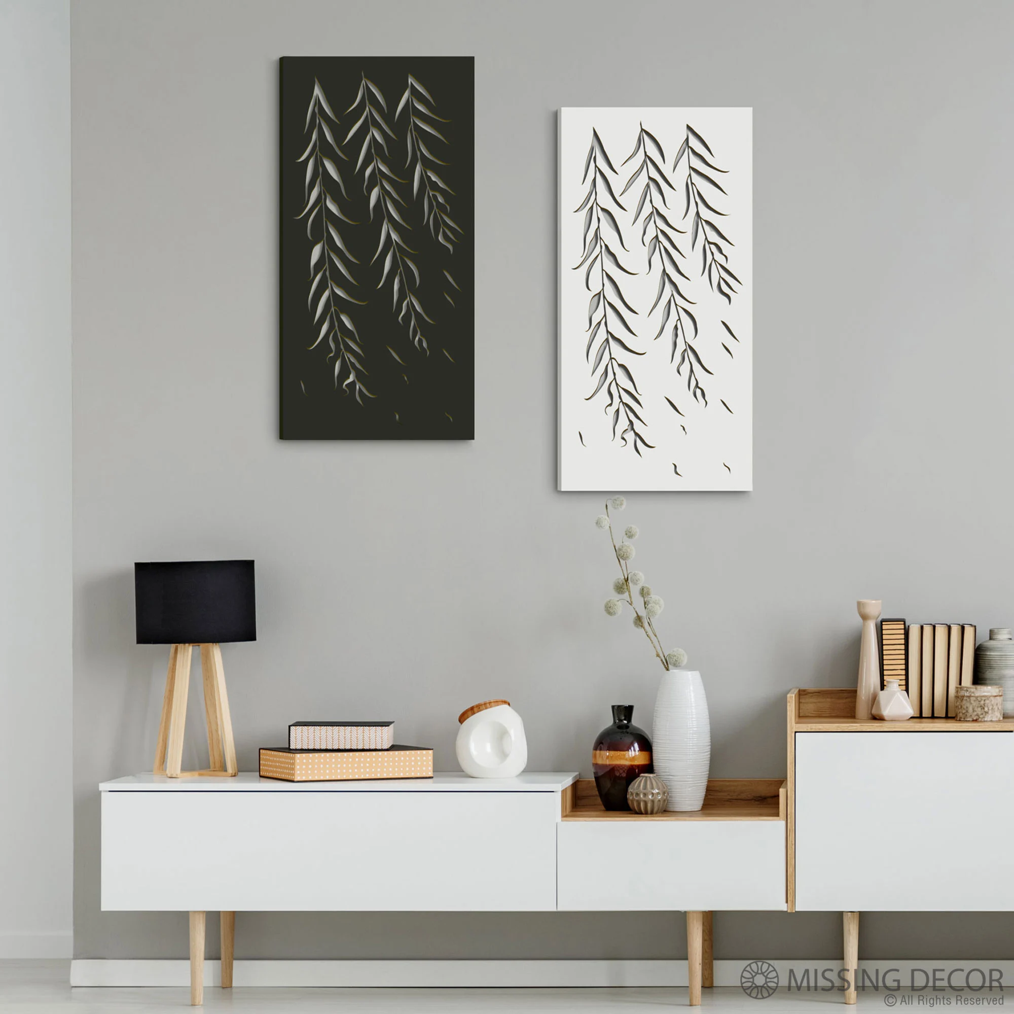 Dekoracja Na Ścianę, Obraz Ażurowy DYPTYK WILLOW 70x35 cm