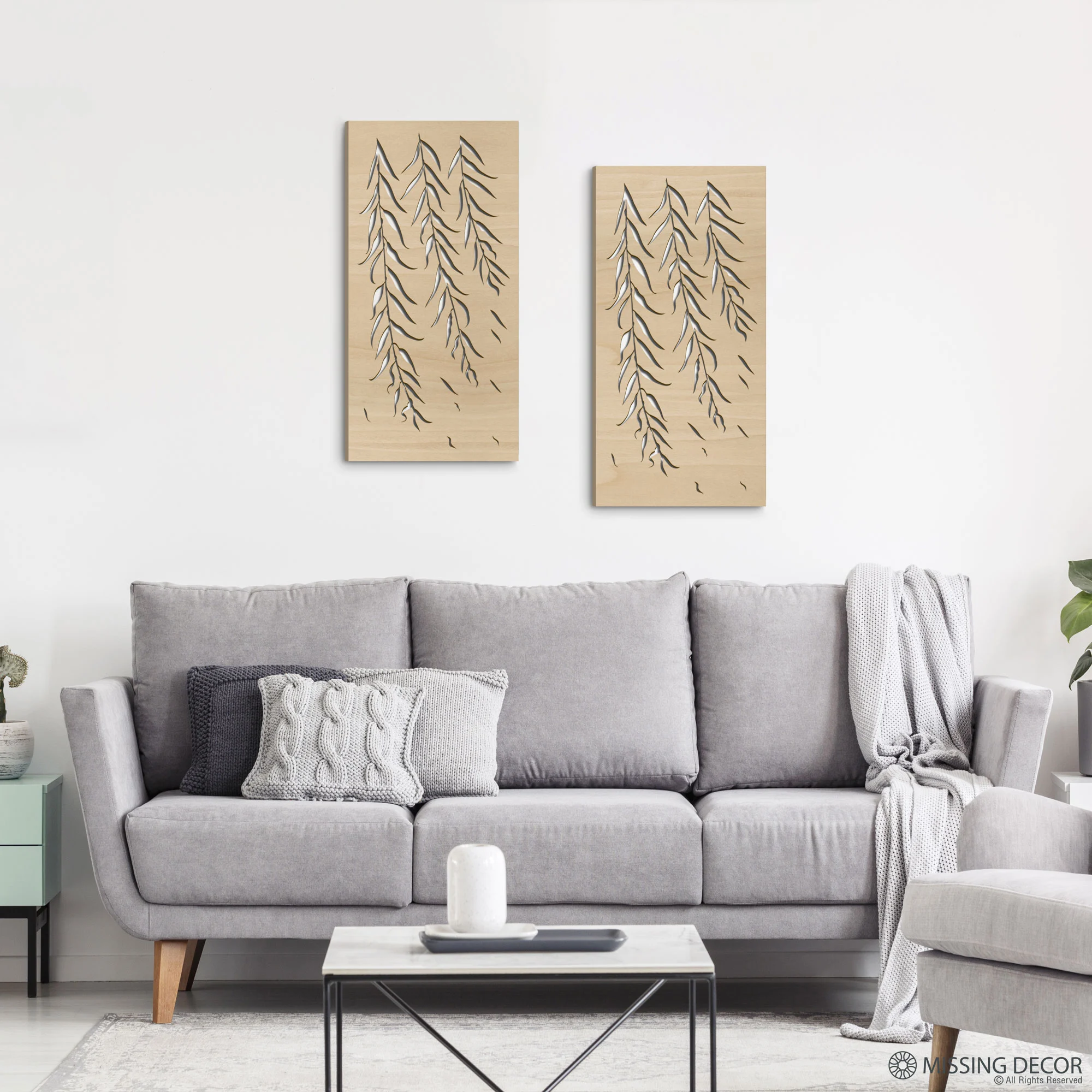 Dekoracja Na Ścianę, Obraz Ażurowy DYPTYK WILLOW 70x35 cm - obrazek 6