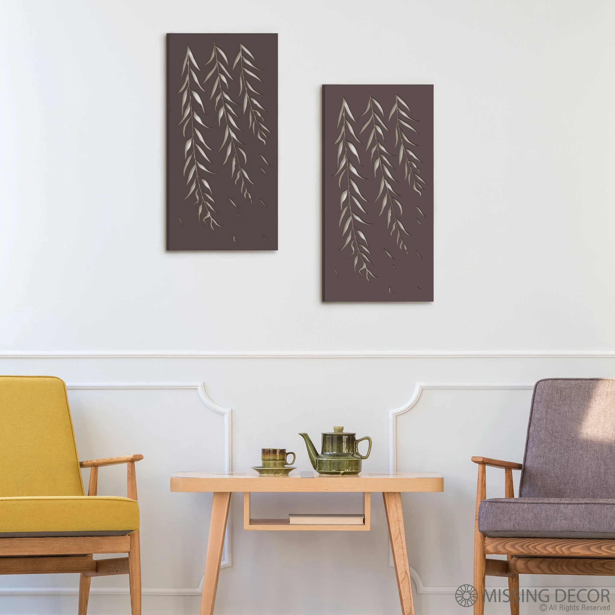 Dekoracja Na Ścianę, Obraz Ażurowy DYPTYK WILLOW 70x35 cm - obrazek 3
