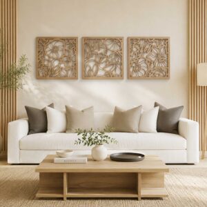 Dekoracja Na Ścianę, Obrazy Ażurowe GARDENIA TRYPTYK 180 x 60cm