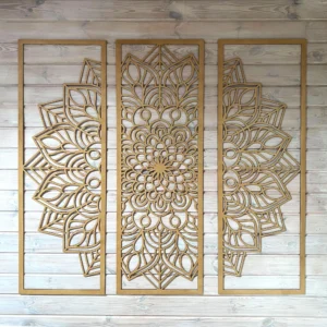 Drewniany Tryptyk Panele Ażurowe MANDALA 135 x 135cm