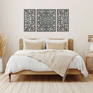 Drewniany Tryptyk BANGKOK 145×80 cm – Nowoczesna Dekoracja na Ścianę