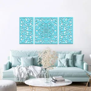 Dekoracja na Ścianę, Drewniane Ażurowe Panele Dekoracyjne, Tryptyk BANGKOK 145 x 80cm
