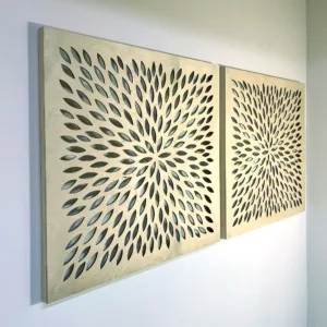 Dekoracja Na Ścianę, Obrazy Ażurowe, Dyptyk Abstrakcyjny RYŻ 100 x 50 cm