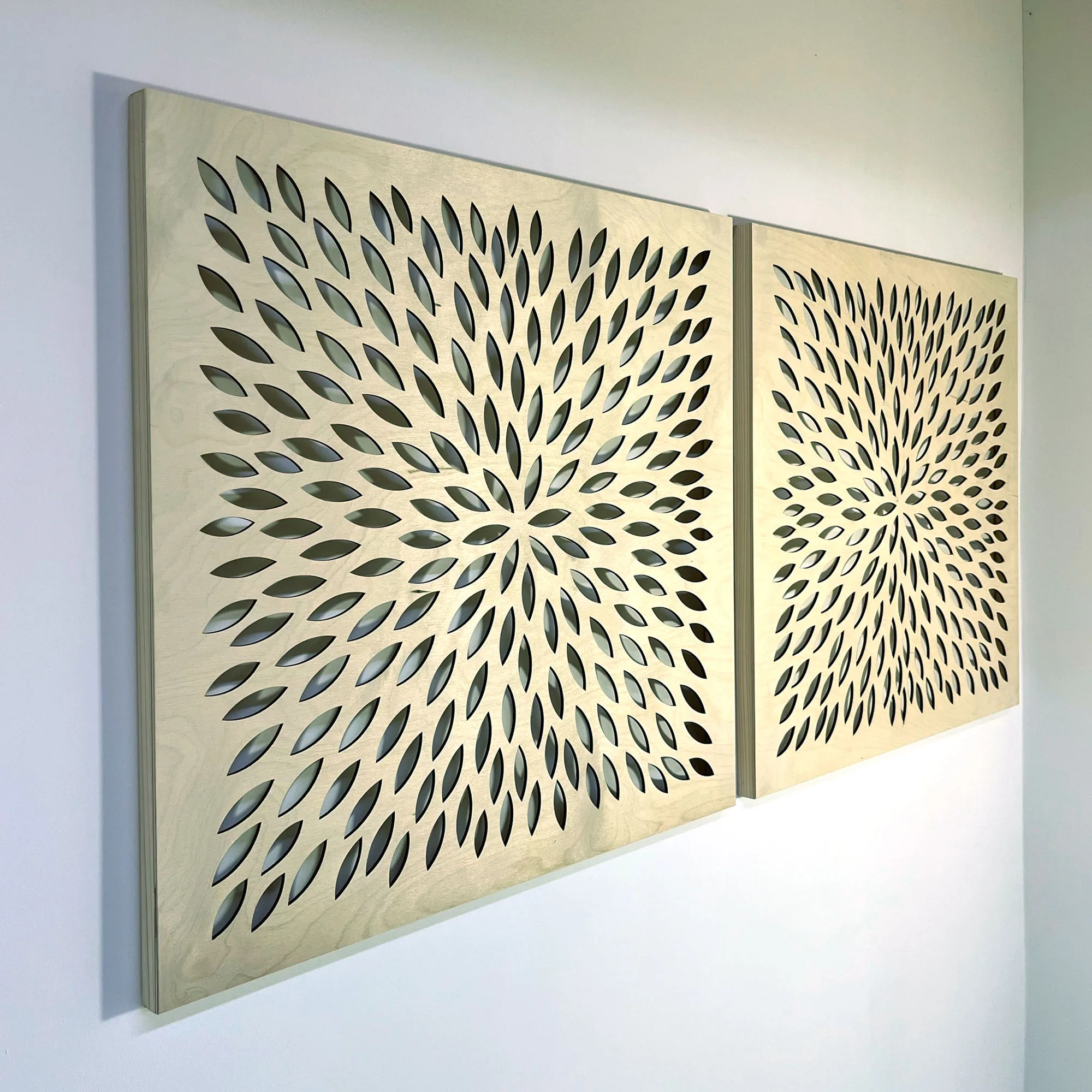 Dekoracja Na Ścianę, Obrazy Ażurowe, Dyptyk Abstrakcyjny RYŻ 100 x 50 cm