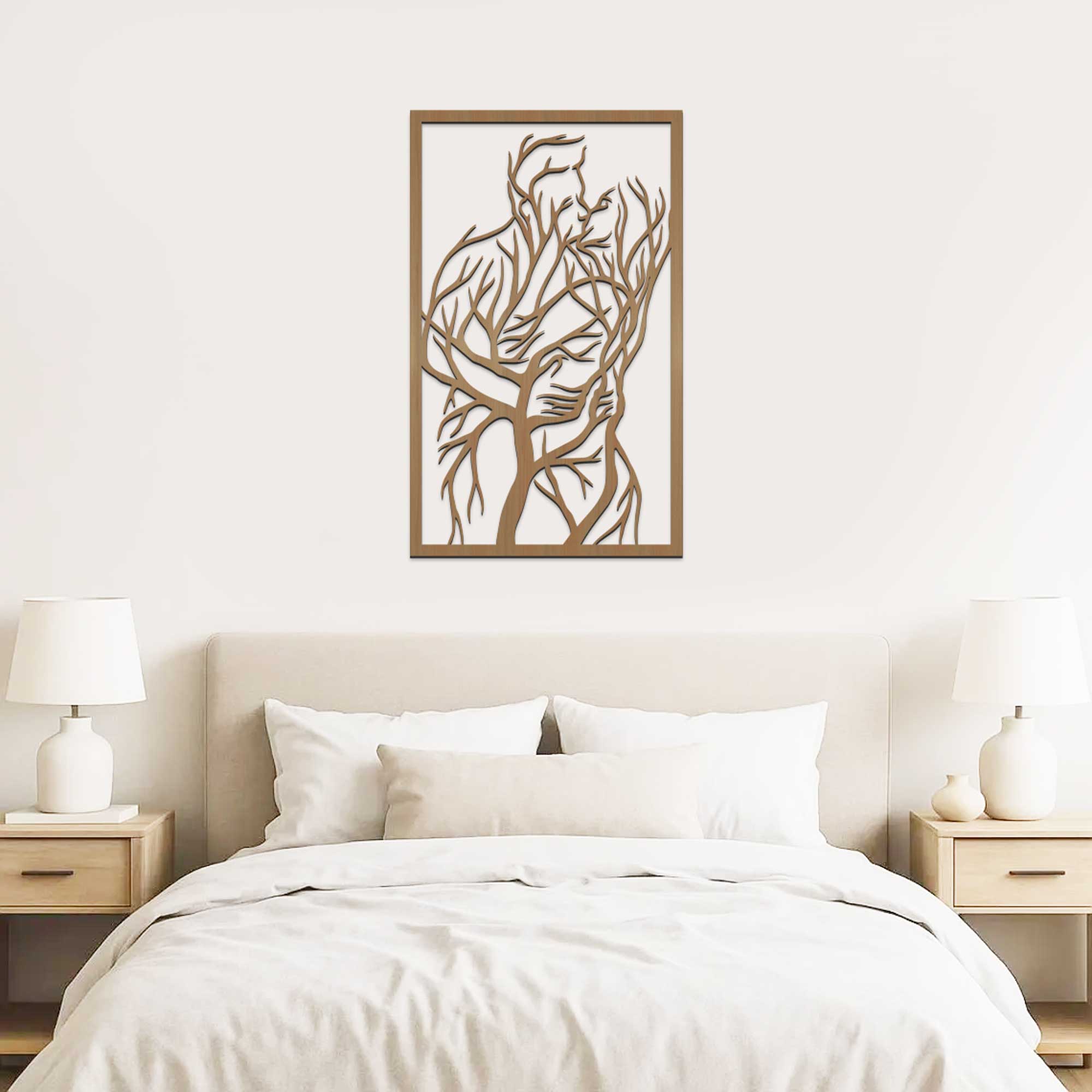 Dekoracja na Ścianę, Drewniany Ażurowy Panel Dekoracyjny KOCHANKOWIE 62x99 cm - obrazek 11