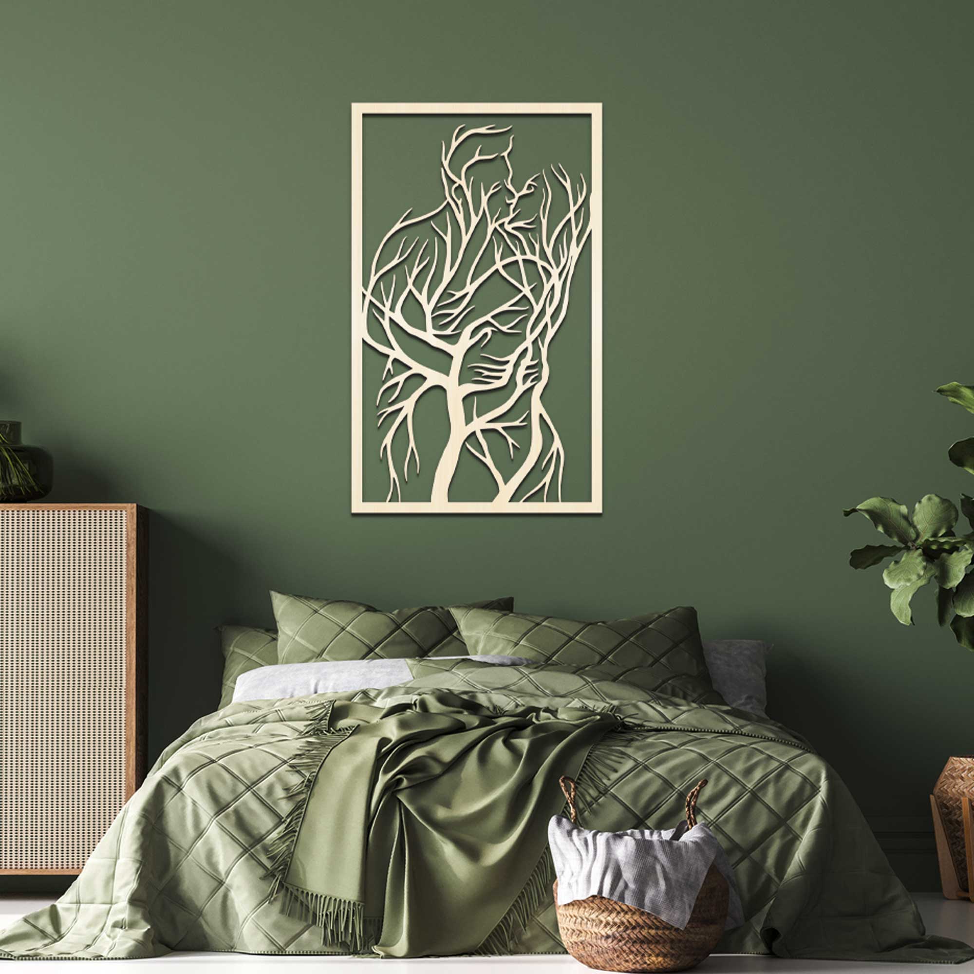 Dekoracja na Ścianę, Drewniany Ażurowy Panel Dekoracyjny KOCHANKOWIE 62x99 cm - obrazek 8