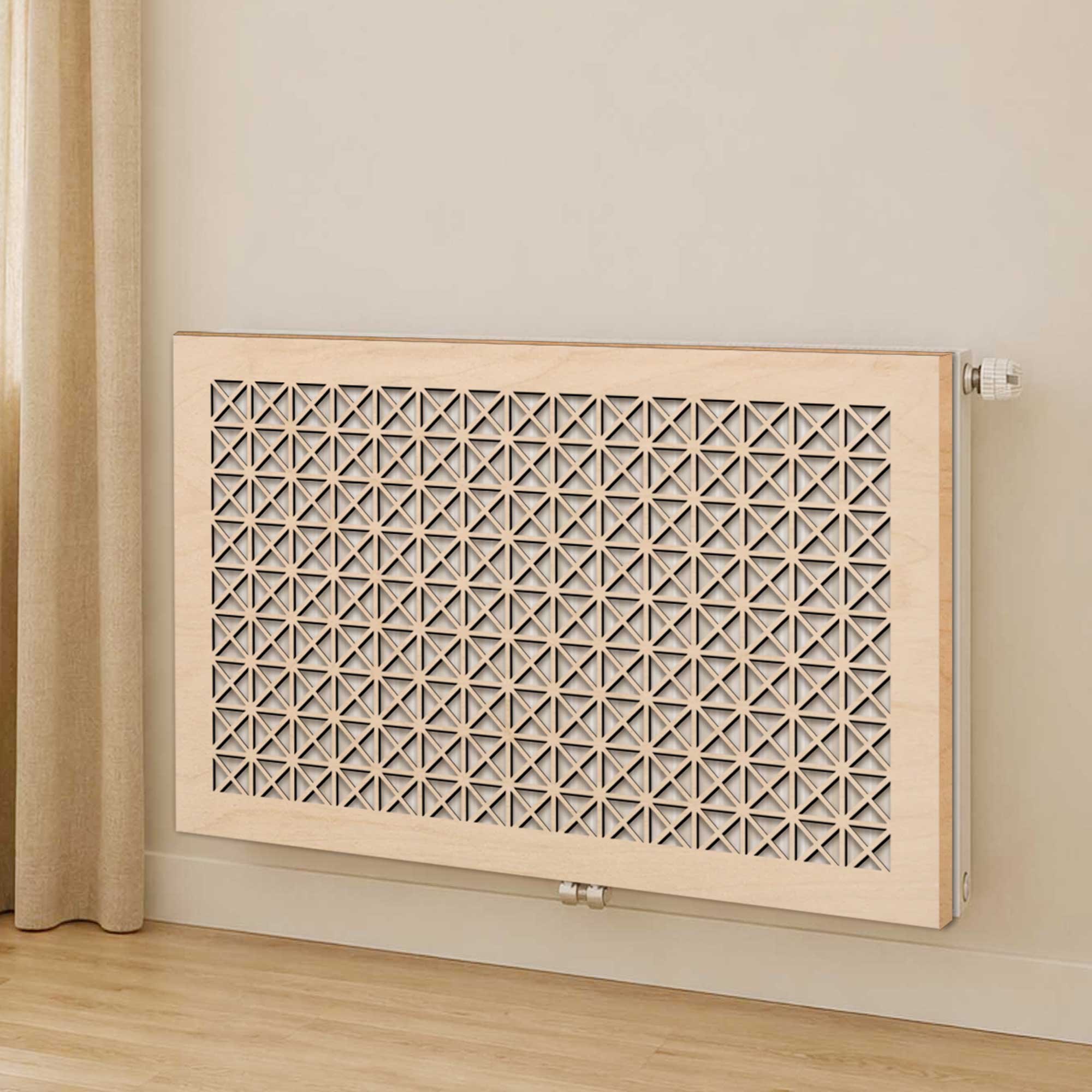 Drewniana Maskownica na Kaloryfer 90x60 cm Wzór-001 – Ażurowa Osłona Grzejnika na Ramie