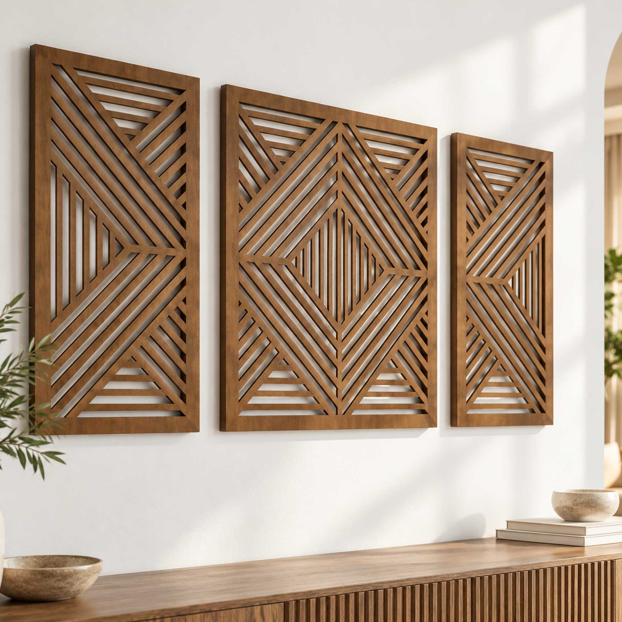 Dekoracja Na Ścianę, Obrazy Ażurowe Tryptyk SYMETRIA 158 x 80cm (całość) - obrazek 6